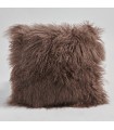 Brown Mongolian Lamb Fur Pillow / Cushion