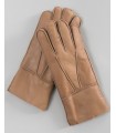 Alpine Napa Leather Shearling Sheepskin Gloves in Tan