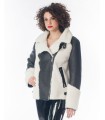 Women's Shearling Sheepskin and Leather Moto Jacket