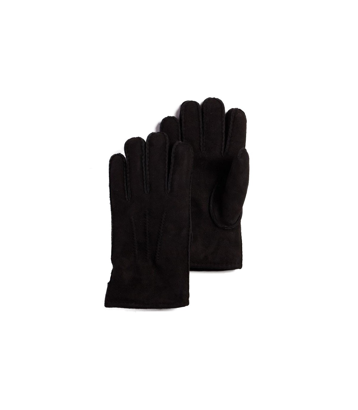Mens Black Leather Gloves One Size 100% Sheepskin 