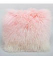 Pink Ombre Mongolian Sheepskin Pillow