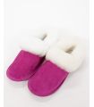 Pink Soft Leather Sole Sheepskin Slippers