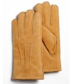 Tan Sheepskin Suede Leather Gloves for Men