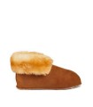 Roll Up Cuff and Soft Leather Sole Sheepskin Cabin Slippers
