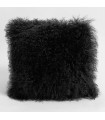 Black Mongolian Lamb Fur Pillow / Cushion