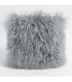 Grey Mongolian Lamb Fur Pillow / Cushion