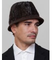 Short Brim Fedora Bucket Hat in Brown