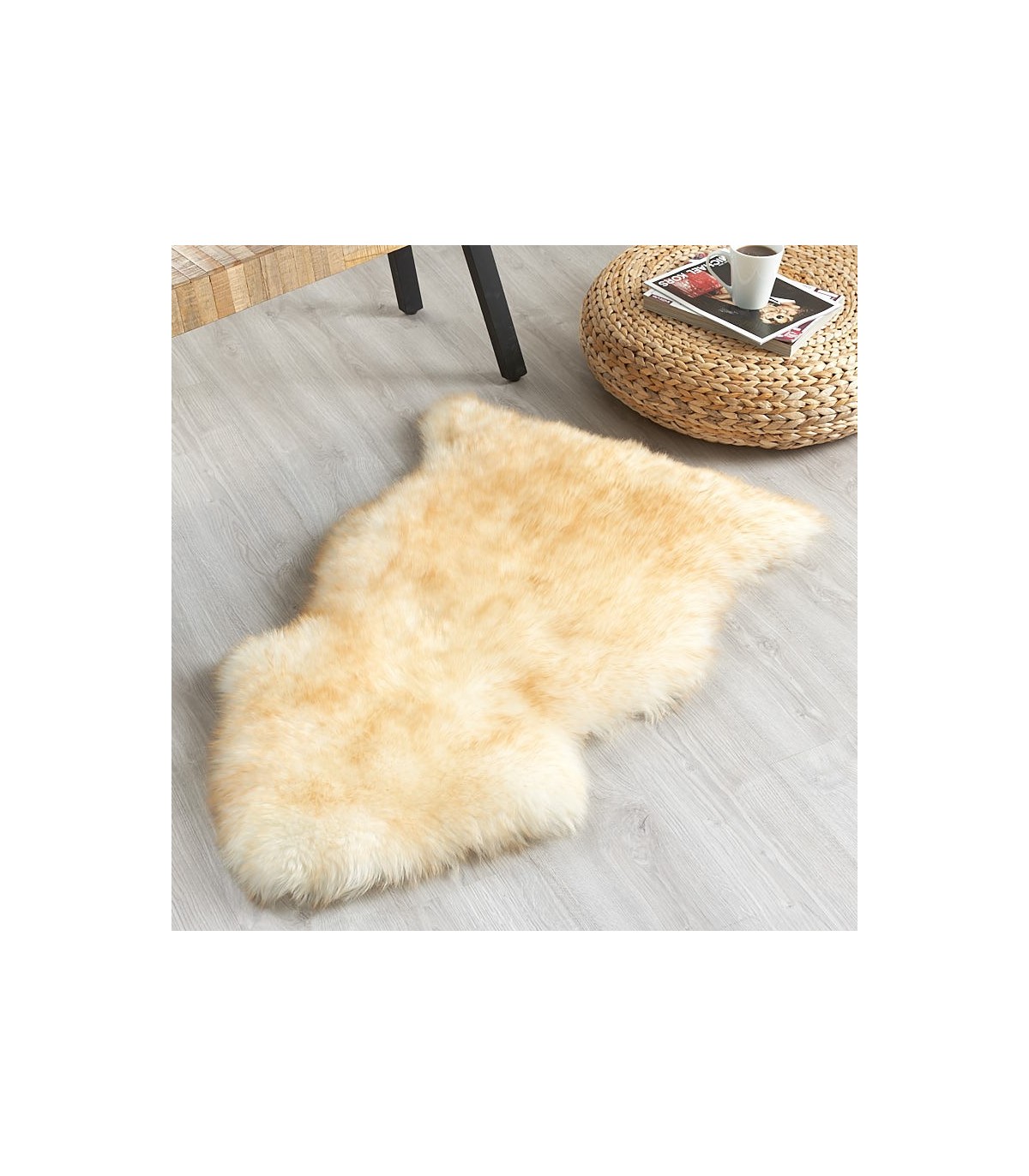 Genuine Sheepskin Rug 100% Natural White Pelt Grade A Quality Single M 2x3 ft 