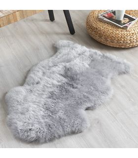 Genuine Real Sheepskin Rug Steel Grey Sheep Rug Single Pelt Wool Fur Throw Floor 